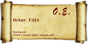Ocker Edit névjegykártya